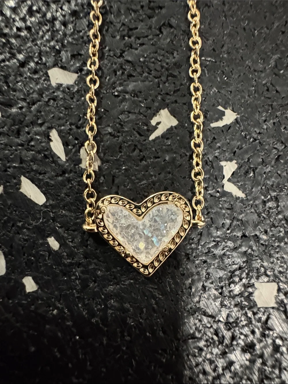 Kendra Scott Gold Heart Pendant Bracelet with Crystal Accent